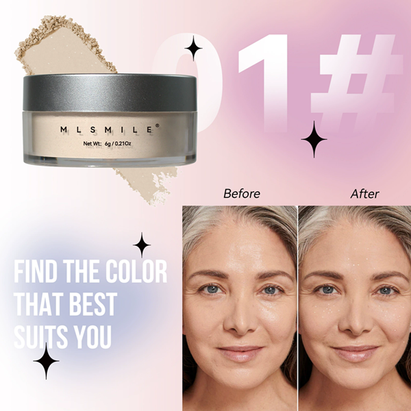 1PC Pink Glitter Setting Powder 6 Color Long Lasting Oil Control Pearlescent Natural Face Matte Shimmer Loose Powder