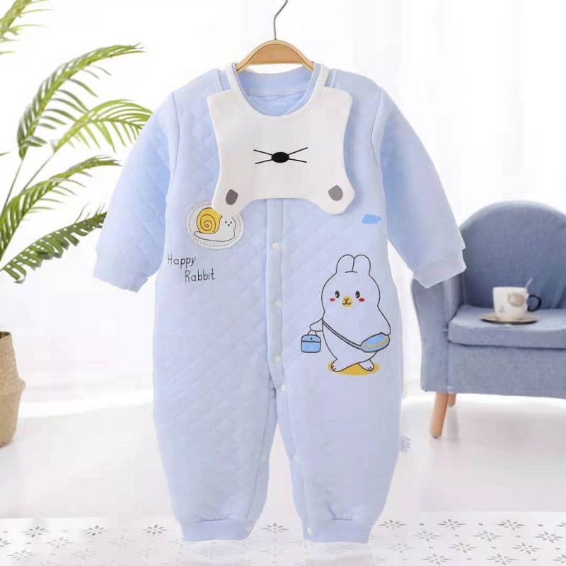 Newborn Baby romper Winter Cartoon baby boy Clothes 2PCS Cotton baby girl clothes set Thicken warm cotton clothing set