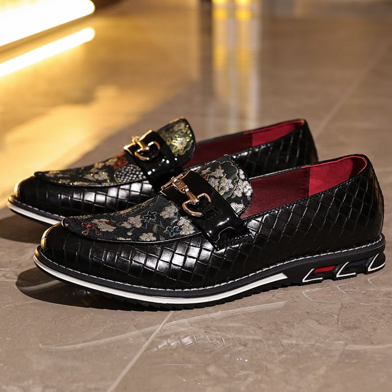 Men's Luxury Wedding Party Nightclub Loafers Fashion Slip-on Leather Casual Shoes for Men Outdoor Flats