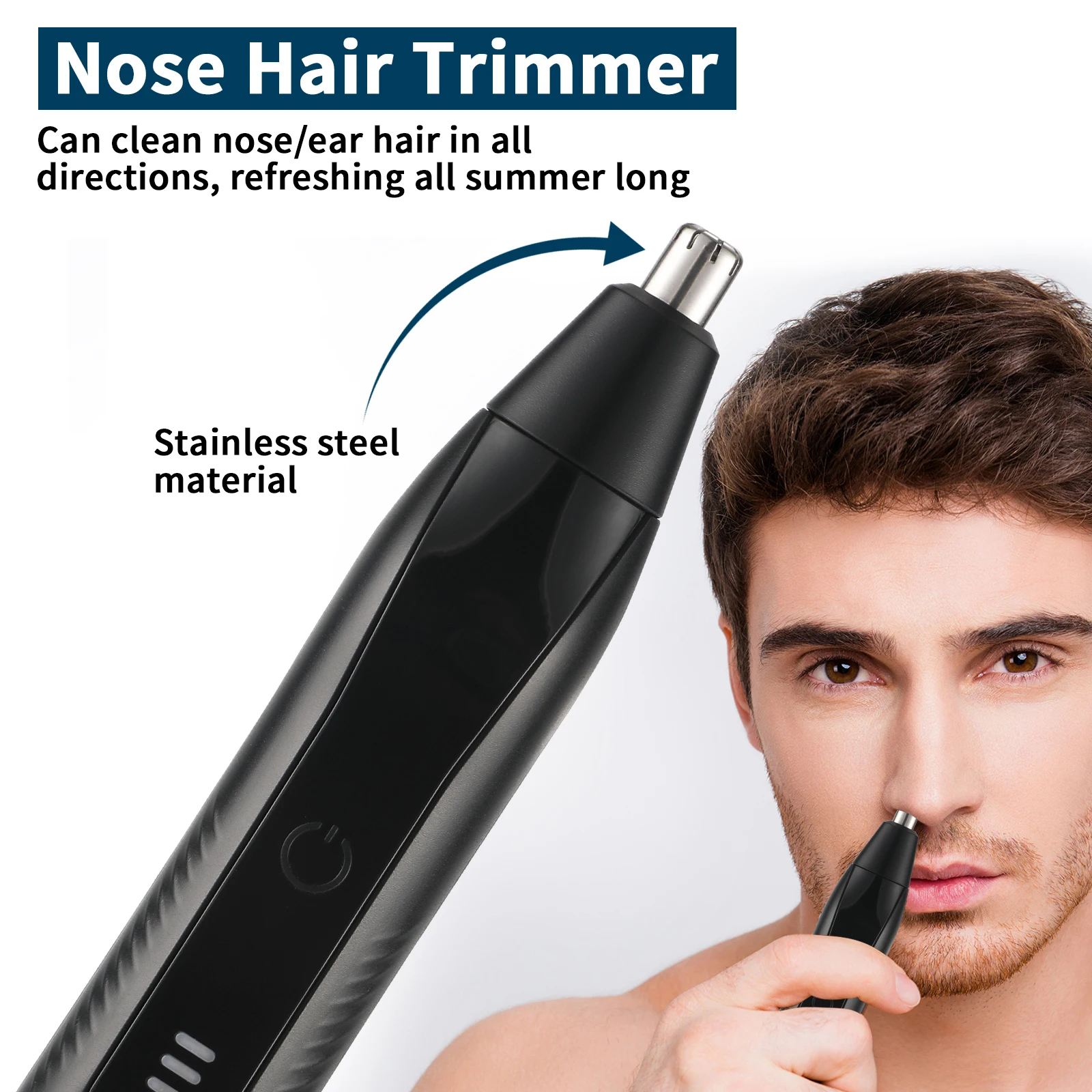 Nose Hair Trimmer Eyebrow & Facial Hair Trimmer Rechargeable Painless Eyebrow Razor for Ear Beard Hairline Metal Trimming Tool