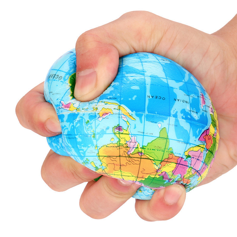 1pcs Stress Relief World Map Jumbo Ball Atlas Globe Palm Ball Planet Earth Ball Home Office Decoration Decompression Small Toys