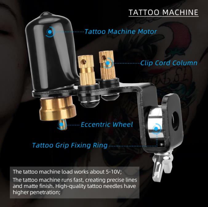 Setus Mini Power Motor Tattoo Set Tattoo Power Supply Needles Professional Tattoo Machine Kit for Beginner Starter