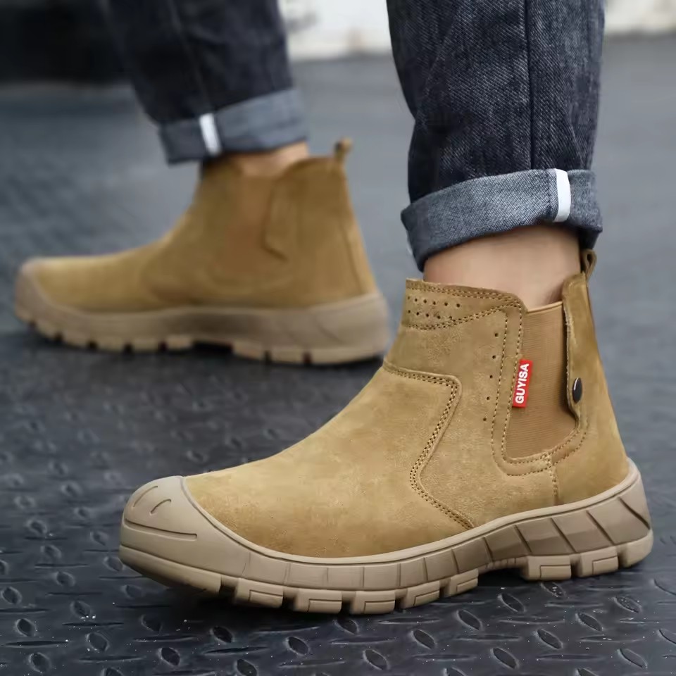 Safety Boots Men Welder Safety Shoes Anti-Smash Indestructible Safety Shoes Men Work Boots Steel Toe Security Boots Footwear