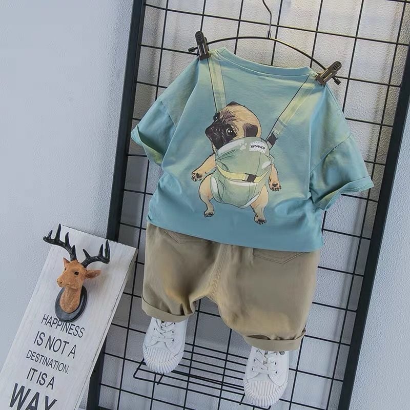 2 Kids Summer Boy Short T-shirt and Shorts Sets Baby Boy Children Clothes Suits
