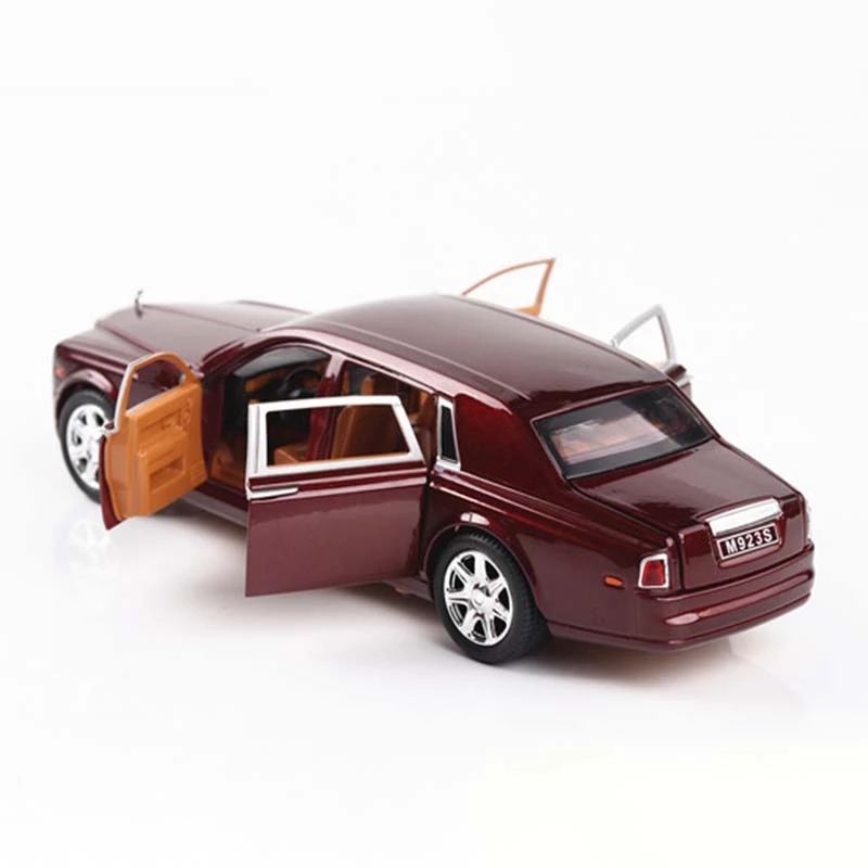 (Boxed) 1:24 Rolls-Royce Phantom alloy car model boutique 6 doors with loud sound and light decoration collection
