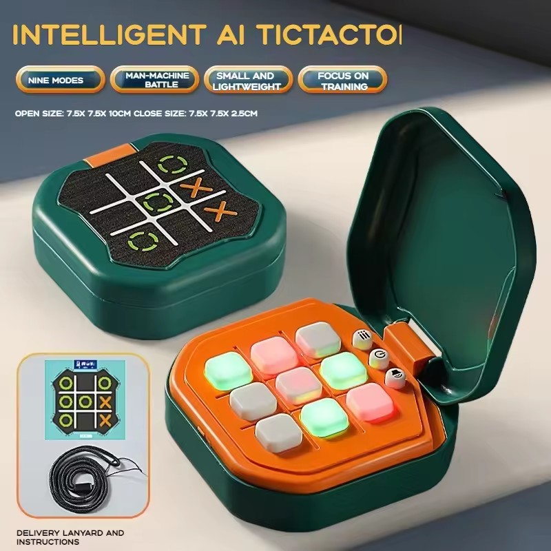 1PC Tic-Tac-Toe Board Board Multifunctional Electronic Games Montessori Puzzle Table Game Chess Chess Set PortableFor AdultsKids