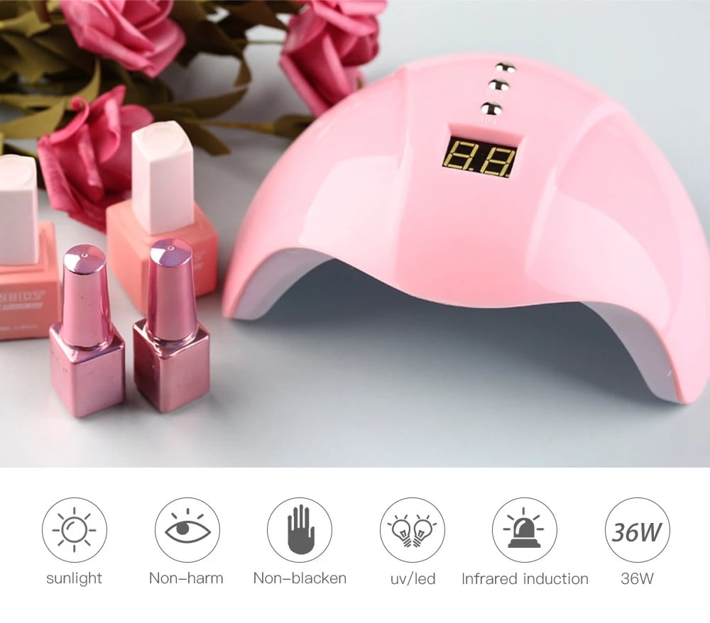 36W UV LED Lamp Nail Dryer Sun Light Curing All Gel Polish Drying UV Gel Smart 30s 60s 90s Timing Nail Art Tools