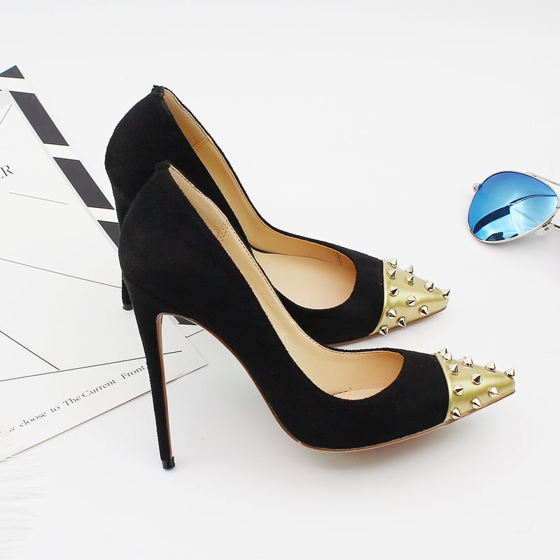 new style pointed golden orange foreign trade hot style 12 cm stiletto ladies fashion single shoes