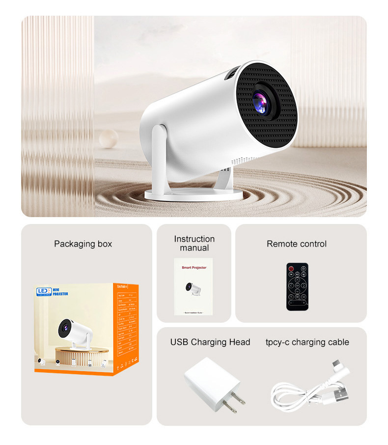 Portable Streaming Projector With USB C Fast Charging Highly Definition Display Wireless Screen Presentation