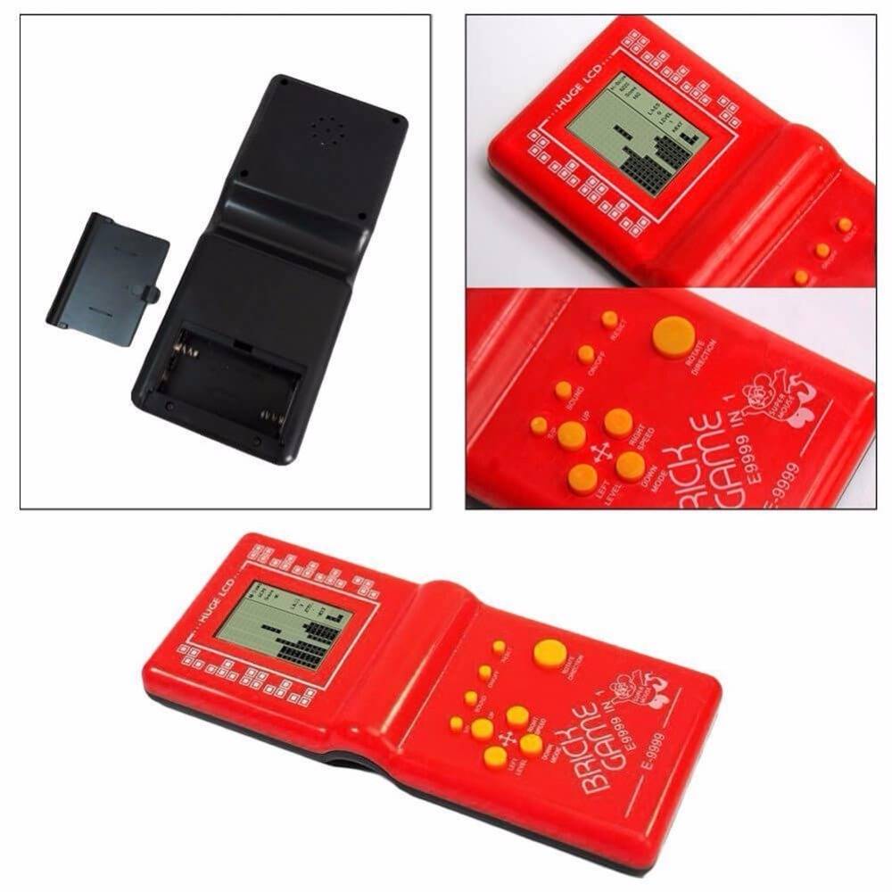 Classic Handheld Game Machine Tetris Brick Game Kids Game Machine with Game Music Playback without Battery