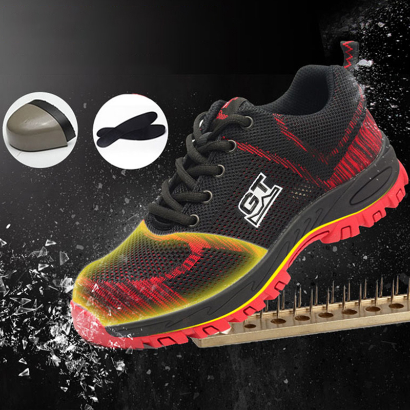 Fashion Men Safety Shoes Indestructible Anti-puncture Work Boots Steel Toe Cap Anti-smashing Non-slip Breathable Light Sneakers