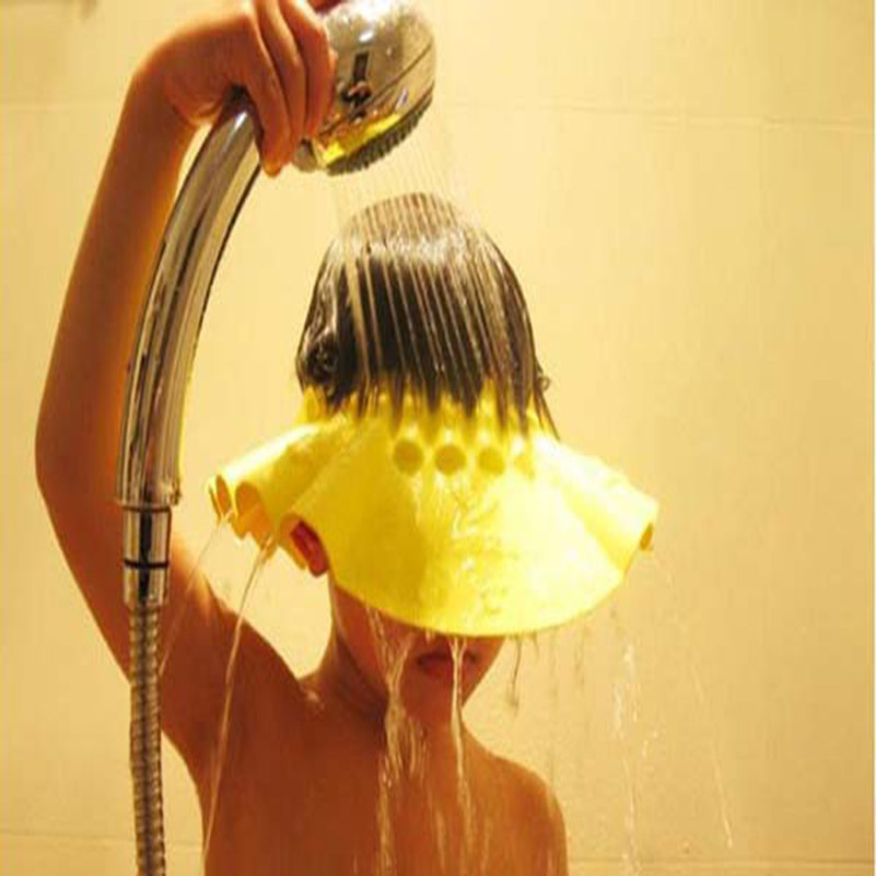 1pcs baby shower cap shampoo soft foam adjustable bath protective cap children shampoo cap