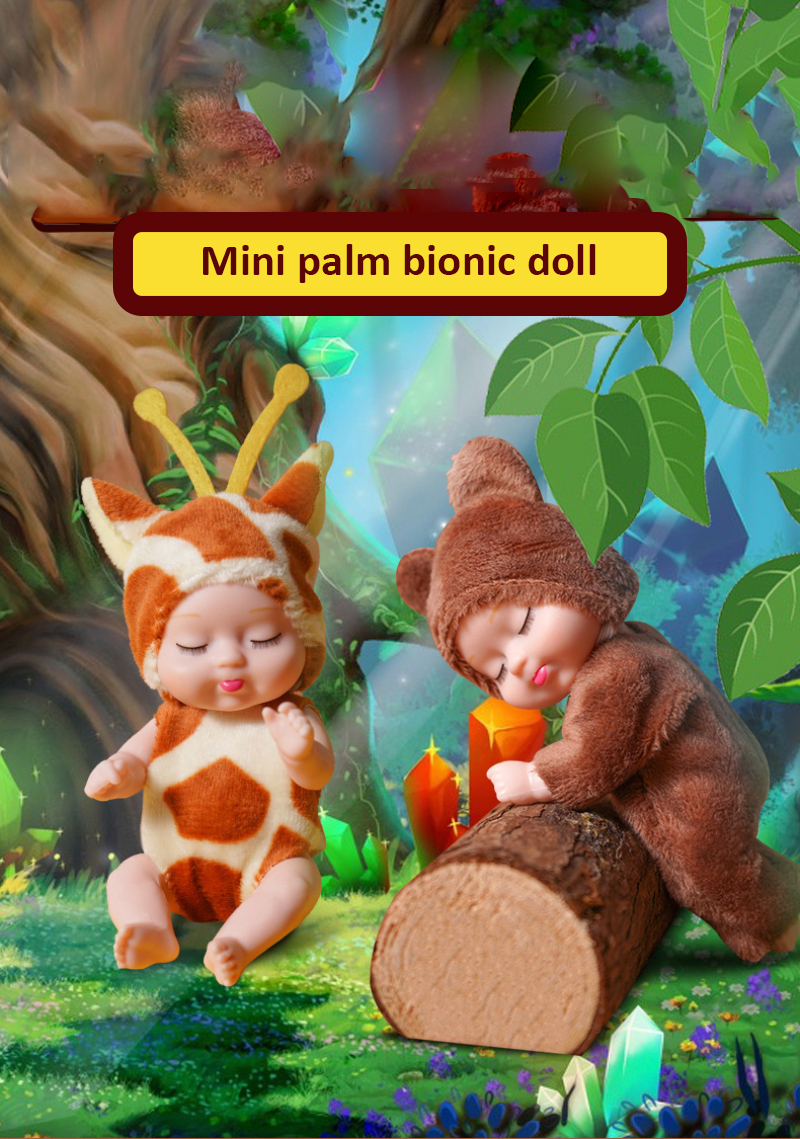 1pc Fashion 11cm Simulation Princess Dolls Toy Mini Cute Sleeping Baby Series Doll Cartoon Animal Toy For Kids Kawaii Dolls Gift