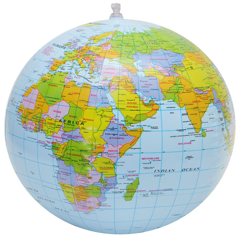 16 inch early education inflatable earth world geography earth map balloon toy beach ball language learning tool