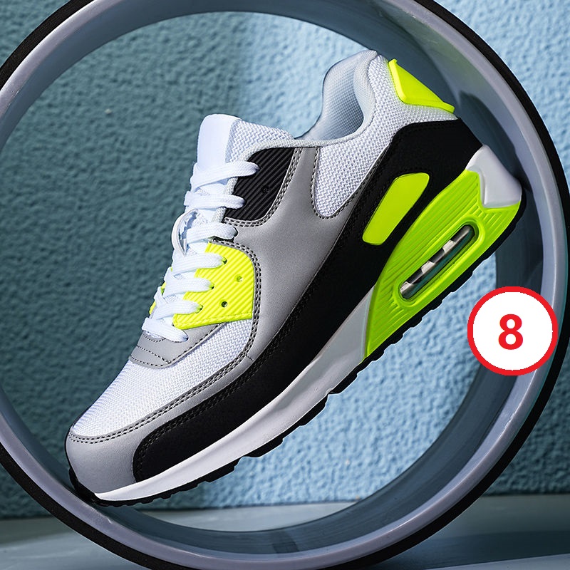 MAX90 Air Cushion Men Sport Running Shoes Fashion Sneakers Jogging Trainers Casual Lace-up Black Size 36-47