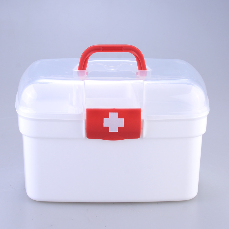 Small portable medicine box plastic storage box transparent first aid kit home medical box multifunctional household storage bag