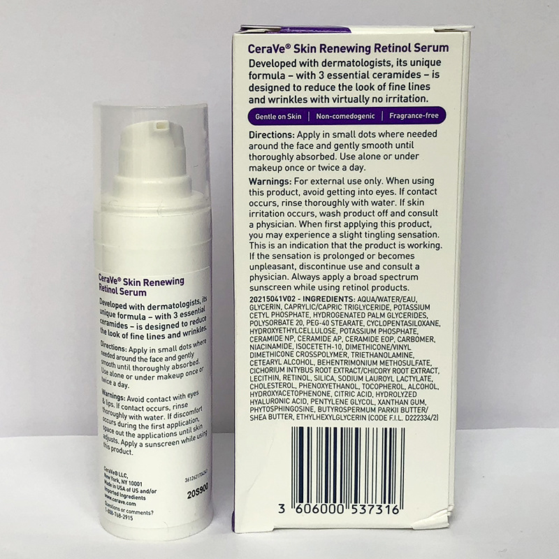 2PCS New CeraVe Resurfacing Retinol Serum And Skin Renewing Retinol Serum And Hydrating Hyaluronic Acid Serum 30ML