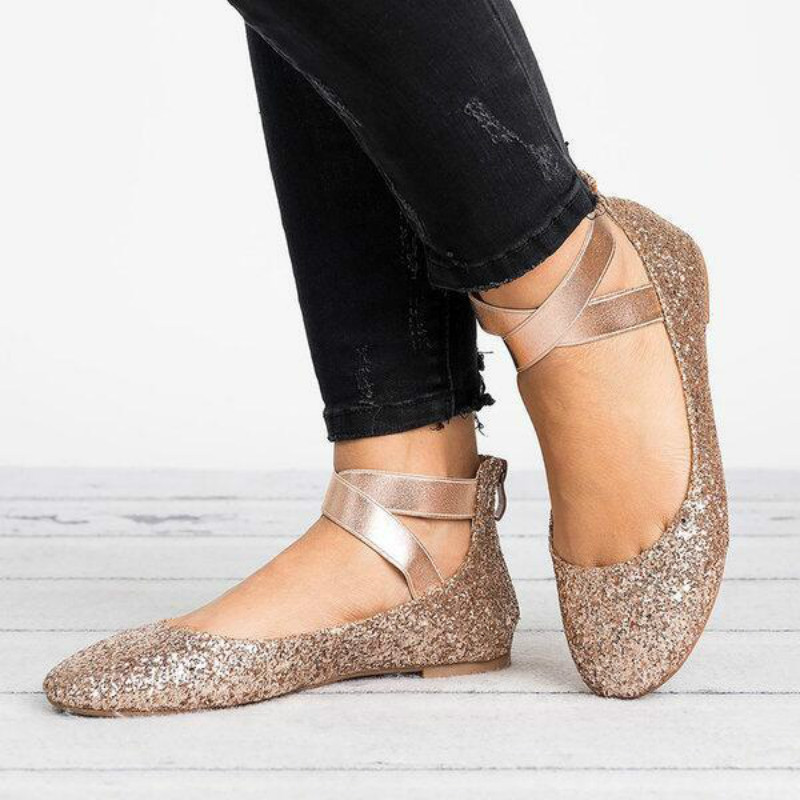 Autumn new flat sole shoes shallow mouth elastic bandage mother shoes round head women's shoes
