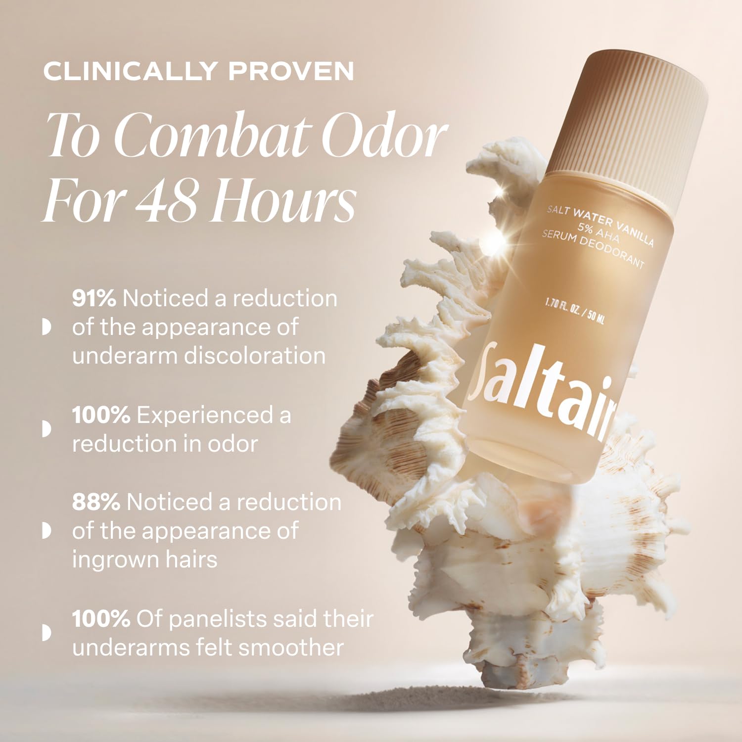 Saltair Serum Deodorant Salt Water Vanilla 2 Pack Luxurious Salt Water Vanilla After Shower and Bath Oil Moisturizer