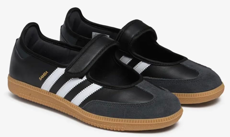 adidas Samba Jane Womens Sneaker (Black White Gum, 7)