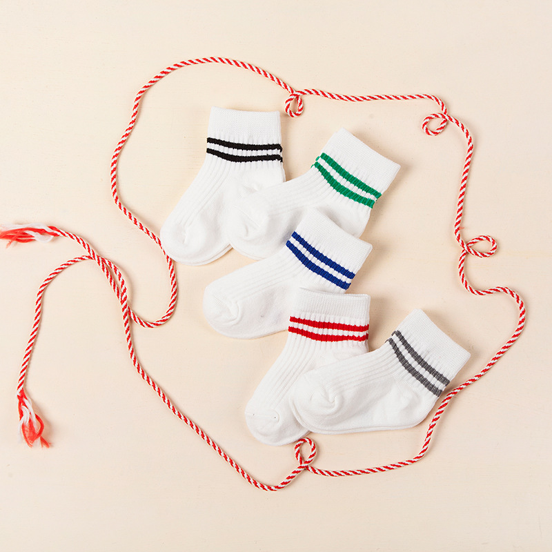 New men's and women's thin baby socks, cotton socks, comfortable and breathable, 5 pairs of socks for 0-12 years old