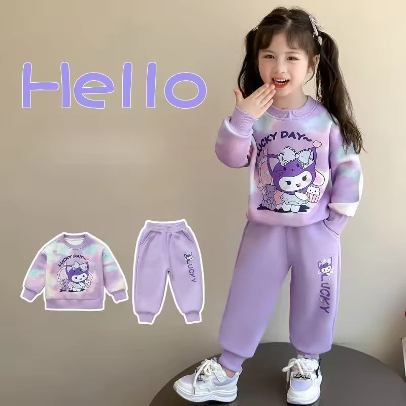 Autumn Baby Girl Clothes Set Kid Cute Kunomi Printed Sweatshirts Pullover Top&Pants 2pcs Suit Children Sweet Tracksuits Outfits