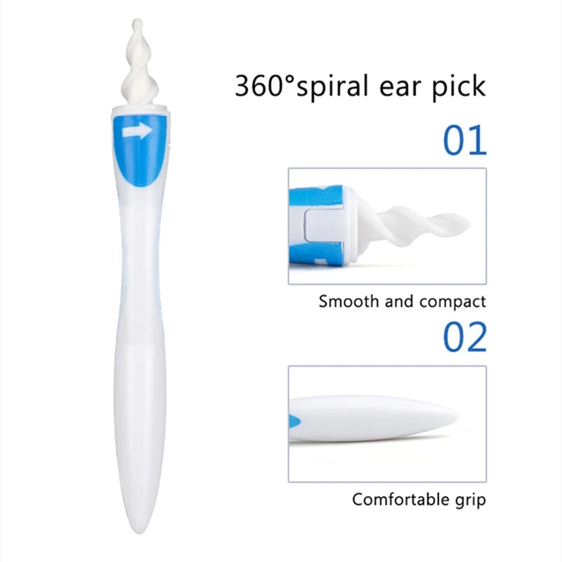 Ear Cleaner With Soft Silicone Ear Wax Remover Tool 9 Replacement Tips Spiral Earwax Cleaner Health Ear Cleaner Ear Care Tools
