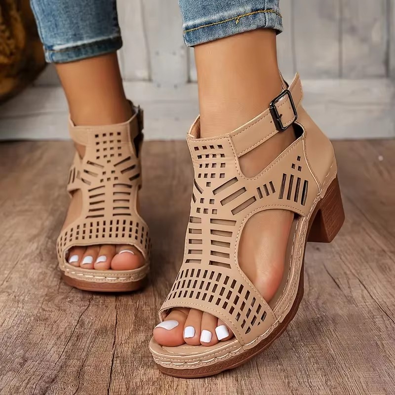 New Women High Heel Sandals New Retro Gladiator Ladies Casual Rome Summer Woman Shoes Elegant Sandals Women Platform Sandals