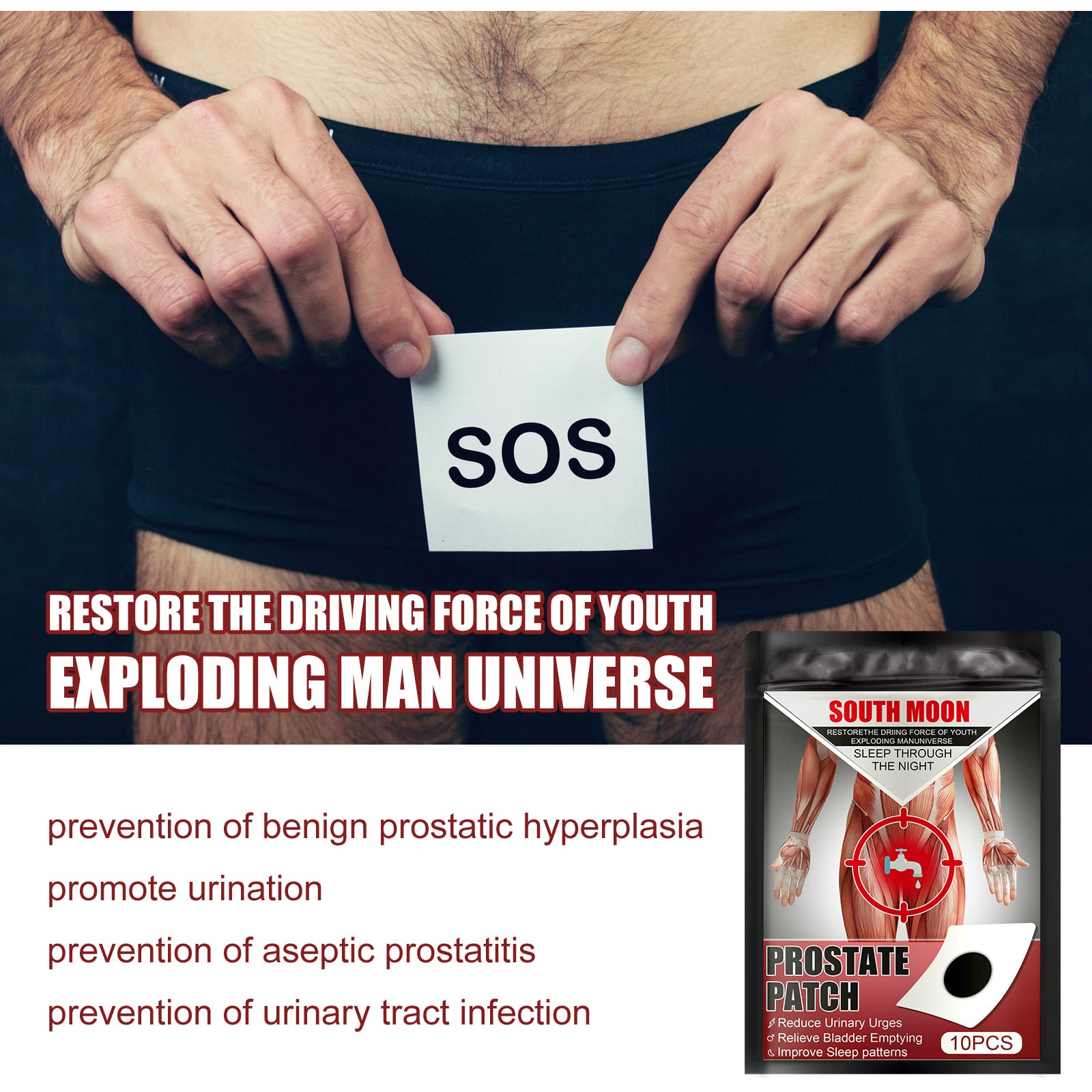 10pcs/pack Prostatic Navel Plaster Prostatitis Prostate Treatment Patch Medical Urological Urology Man Health Care