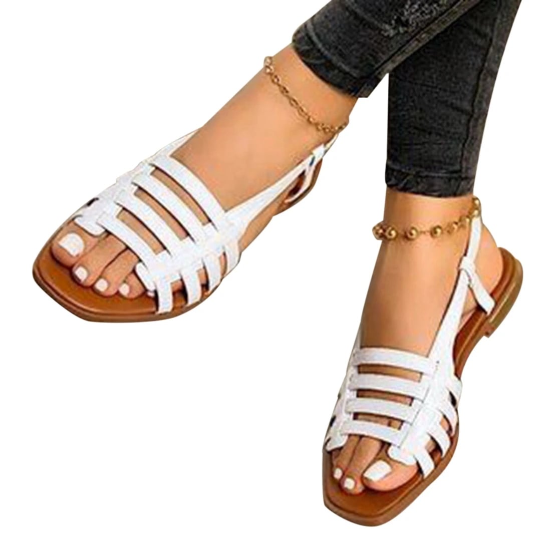 Women Sandals Woman Summer Hollow Out Roman Shoes 2023 Women's Gladiator Open Toe Beach Flats Ladies Footwear Plus Size 35-43