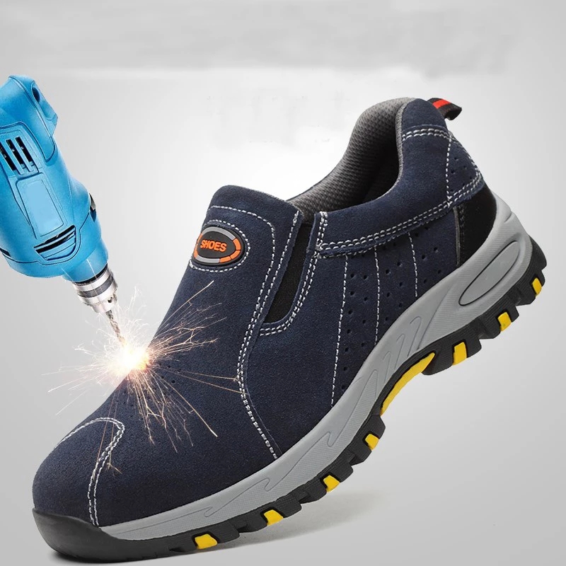 Labor Protection and Safety Work Boots Anti-cheating Anti-cheating Welder Industrial Toe Steel Men Slip On
