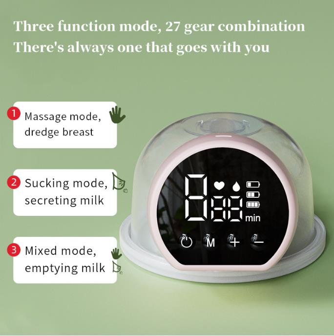 High suction wearable portable hand free milking device Breast feeding collector Intelligent wearable milk pump