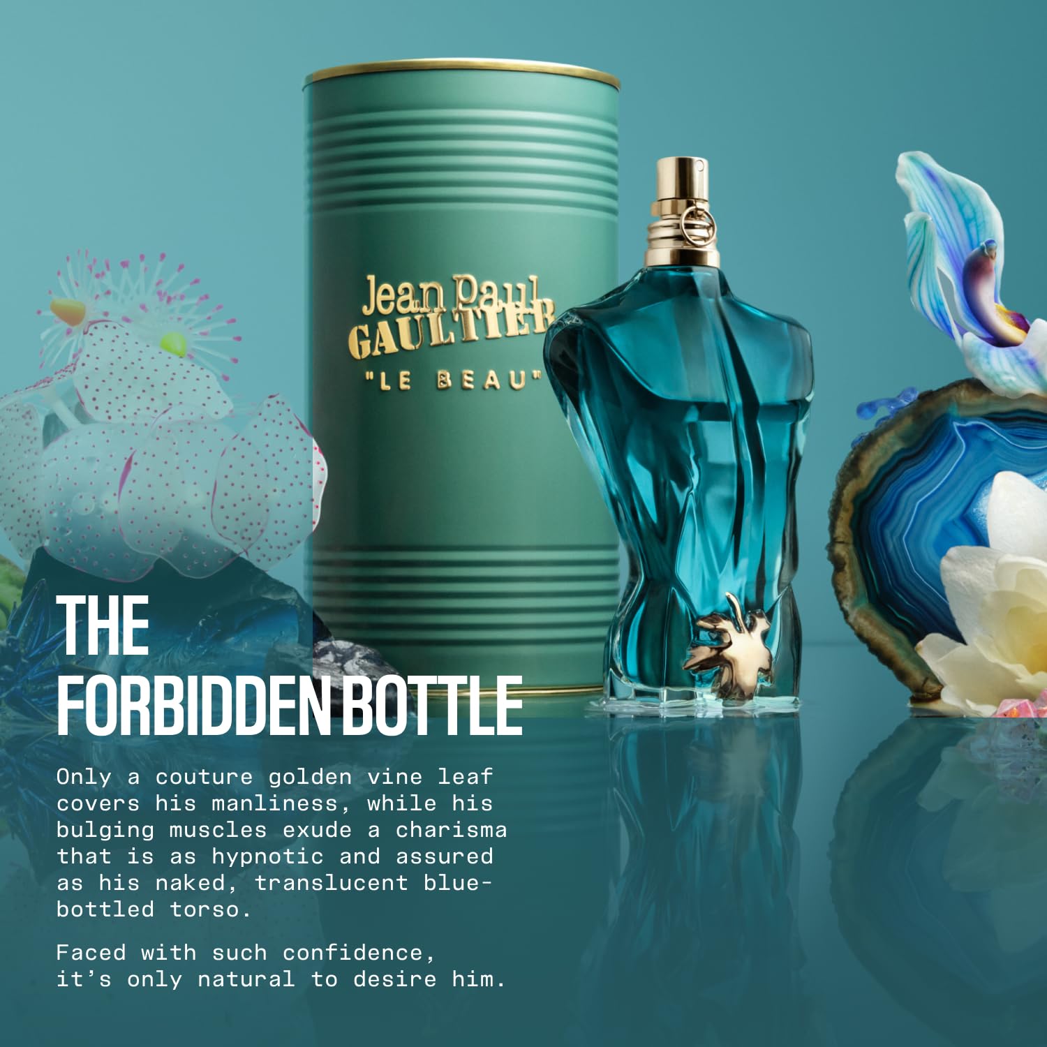 Jean Paul Gaultier Le Beau Eau de Toilette for Men - Long Lasting Addictive Aromatic Woody Mens Cologne with Bergamot, Coconut Wood & Tonka Bean - Des