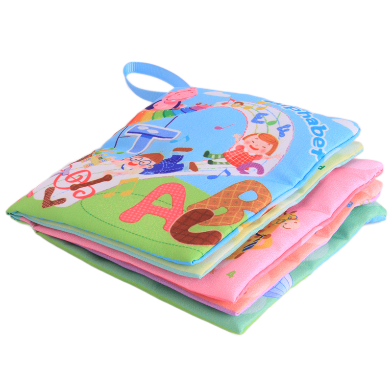 10pages Retail Baby Toys Infant Kids Early Development Cloth Books Colorful Educational Unfolding Activity Book