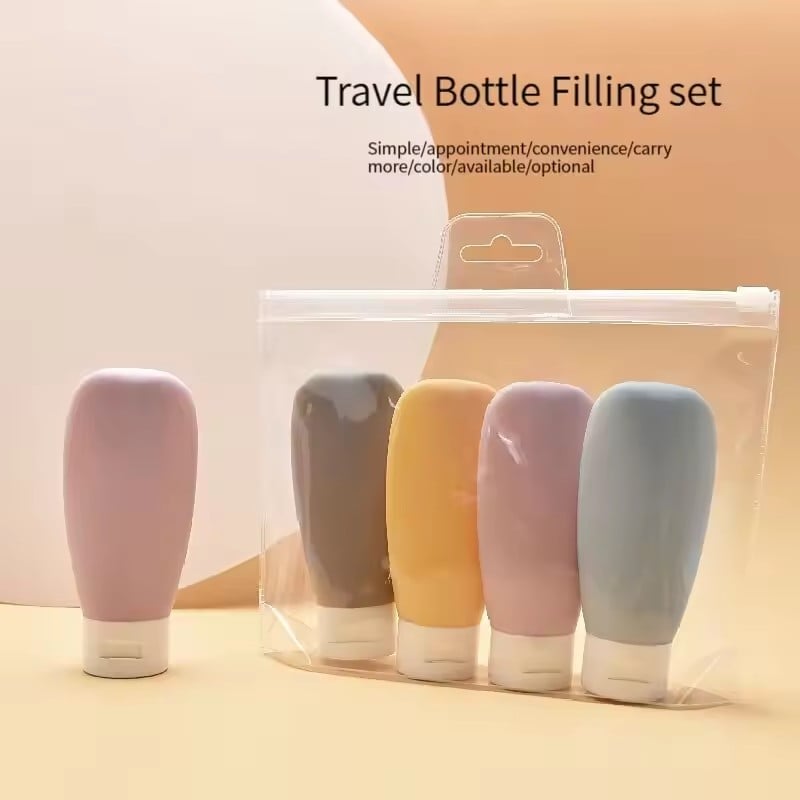 4pcs Morandi - Bottled, Portable Shampoo, Skincare Products, Shower Gel Storage Bottles, Travel Kits, Vacuum Fillers