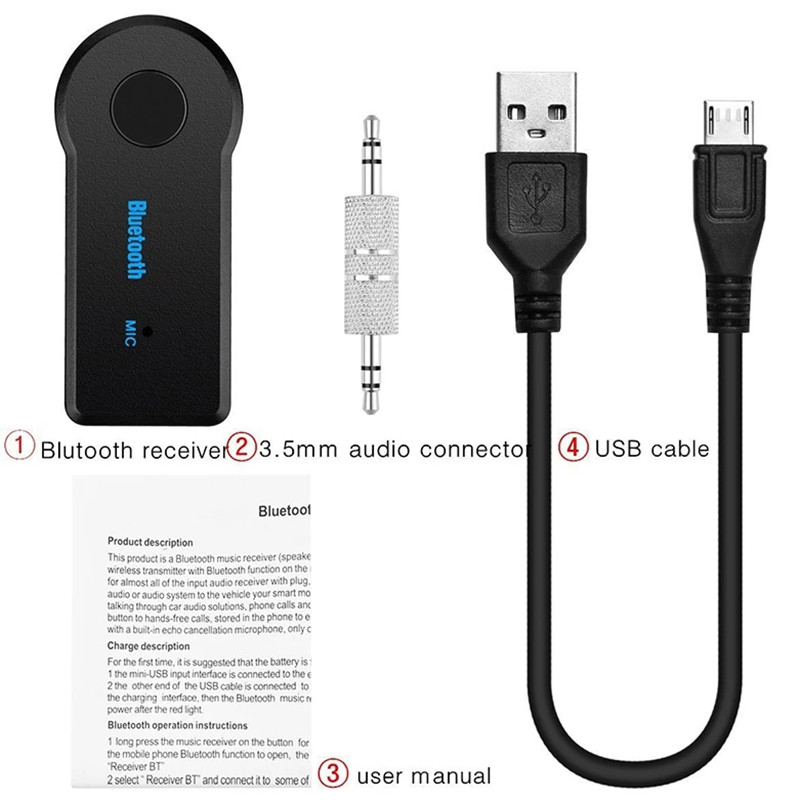 2 in 1 Wireless Bluetooth 5.0 Receiver Transmitter Adapter 3.5mm Jack For Car Music Audio Aux A2dp Headphone Reciever Handsfree