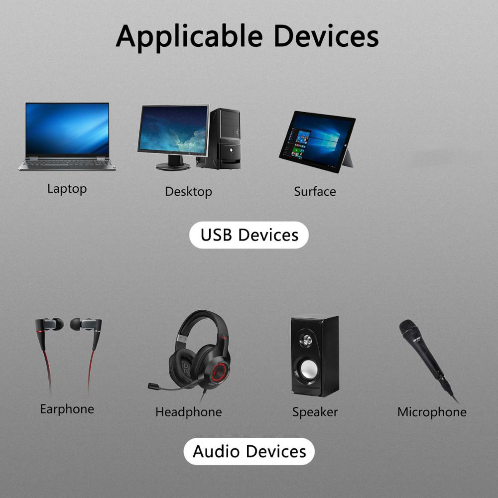 Mini External Usb to 3.5mm Mic Headphone Jack Stereo Headset 3d Sound Card Audio Adapter for Laptop