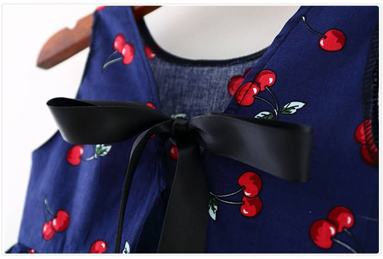 Cute Print Children Princess Dresses Baby Girls A-Line Lovely Sleeveless Summer Dress Kids Girls Cotton Bow Decor Clothes