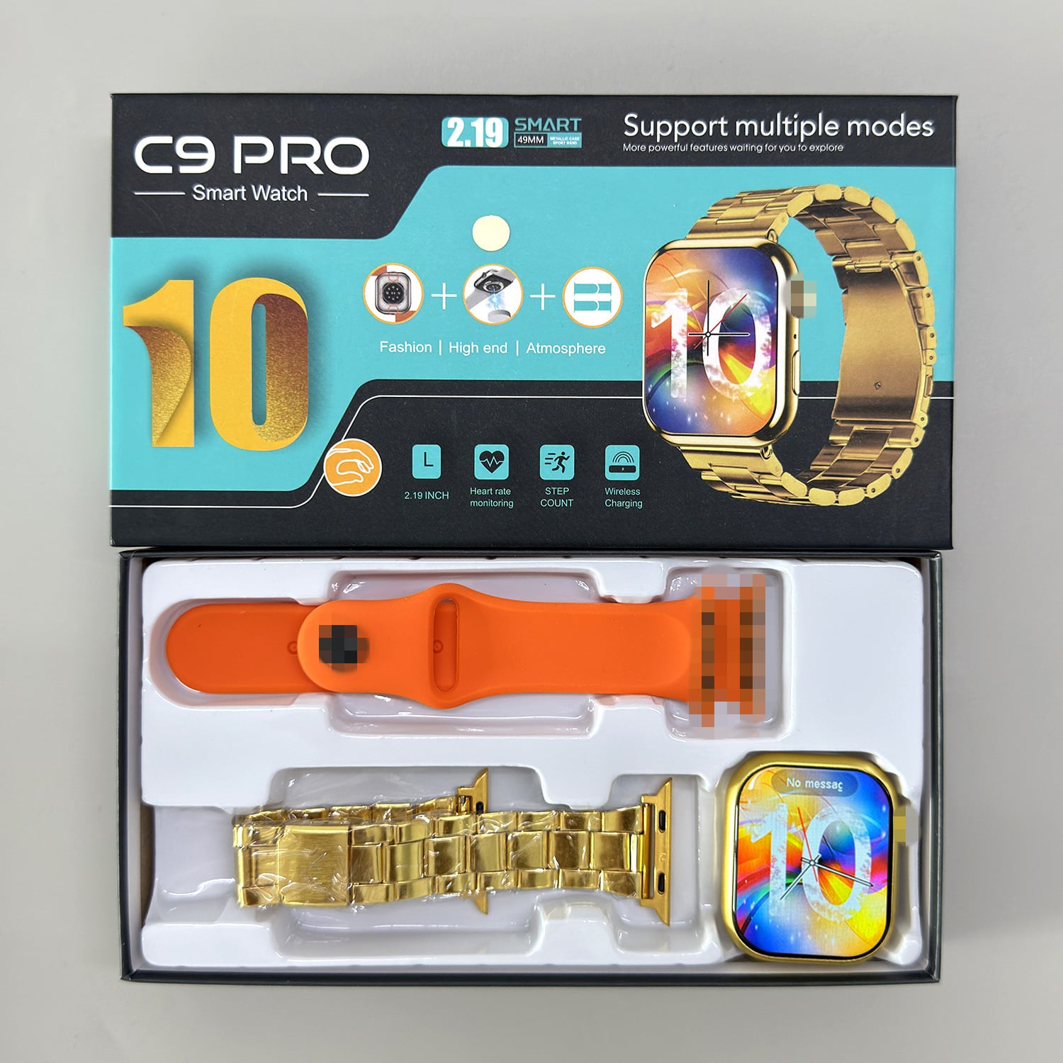 S9 C9 Pro Luxury Gold Watch Full Touch Bluetooth Calls Sleep Monitoring Multiple Sport Modes Dials Smartwatch For Android iOS