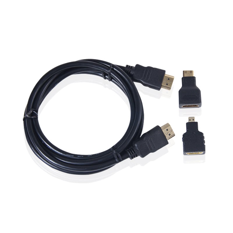 1.5m HDMI TO HDMI cable 3 In 1 HIGH SPEED HDTV CABLE 3D V1.4 FULL HD 1080P Mini HDMI Adapter Micro HDMI Connector HDMI Cable