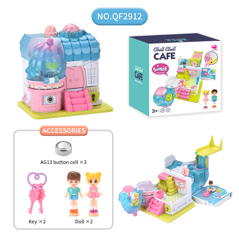 Cross border e-commerce toys, girls, families, mini villas, children's treasure boxes, surprise birthday gifts, lighting, music
