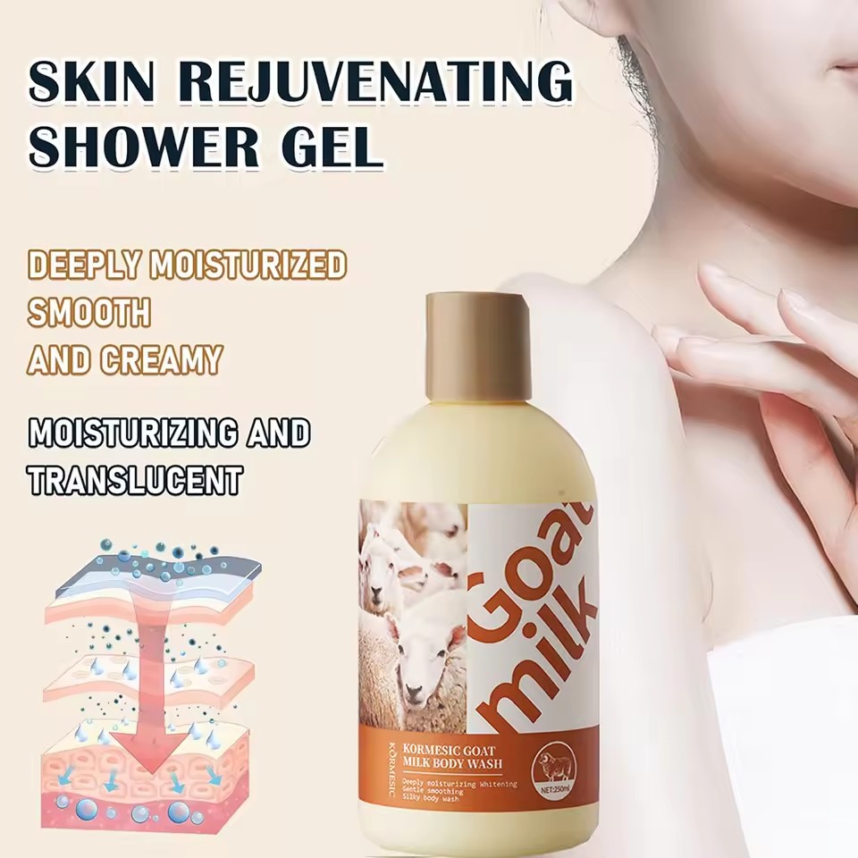 Goat Milk Body Wash Original For Smooth Sensitive Skin, Non-Irritation Mostiurizing PH Balancing Body Cleanser With Herb Complex