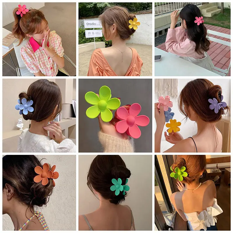 Korea Flower Shape Hair Claw Clip for Women Girls Barrette Crab Hair Claws Ponytail Hairpins Bath Barrette Headwear Accessories