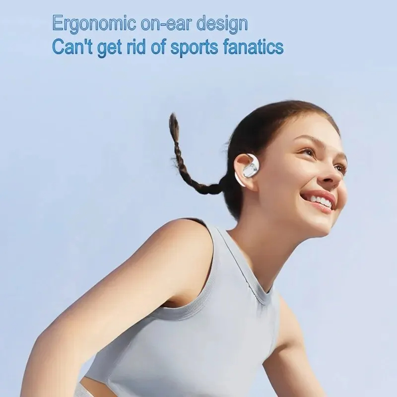 New Ear Clip-on Wireless Headset Long Battery Life Non-In-Ear NoiseReduction Large Screen LED Digital Display Wireless Head