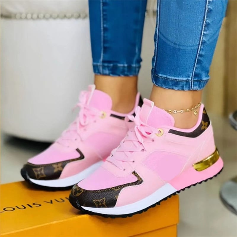 Women's sneakers 2024 shoes thick-soled sports ladies breathable running walking sneakers low-cut color matching women's shoes