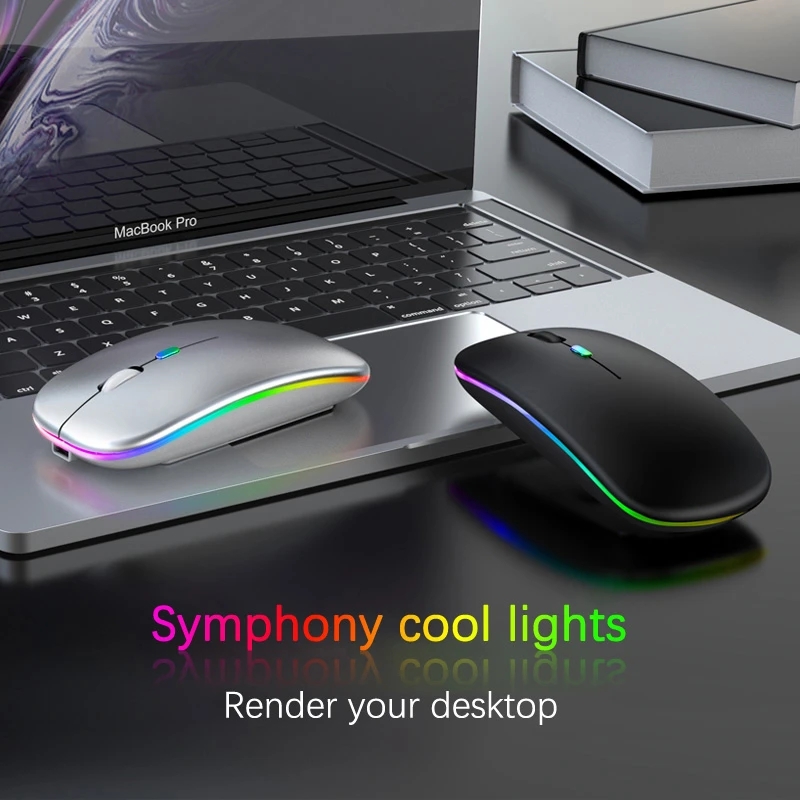 Original Bluetooth Wireless Mouse for Laptop Tablet Computer LED USB Rechargeable Bluetooth Mice 3600DPI Gaming Mouse Mause