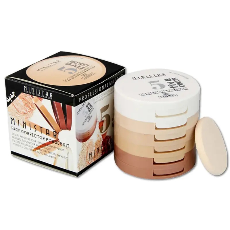5 Layers Color Correcting Foundation High5 In 1 Concealer Makeup , Face Concealer Pressed Powder Contouring Shading Concealer