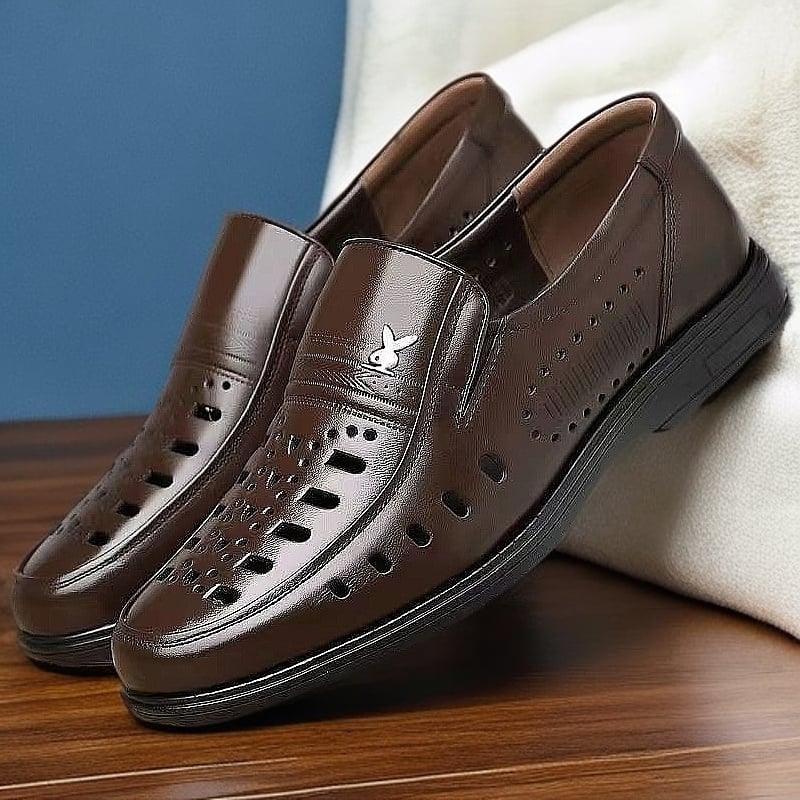 Hollow Summer British Casual Business Formal Leather Shoes Men Shoes Casual Shoes