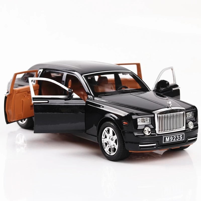 (Boxed) 1:24 Rolls-Royce Phantom alloy car model boutique 6 doors with loud sound and light decoration collection