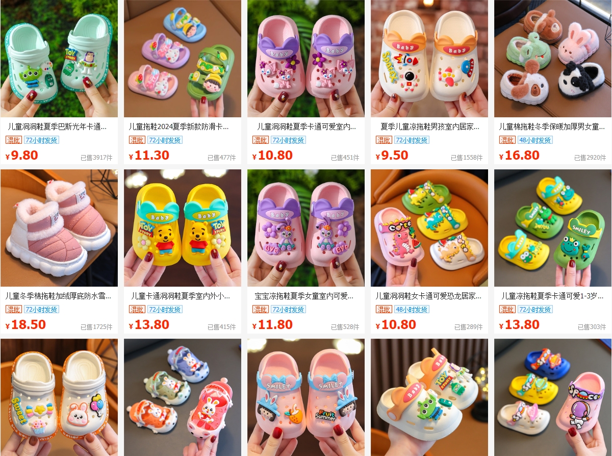 Summer Baotou Children's Sandals and Slippers Cartoon Anti slip Middle and Small Children's Beach Hole Shoes